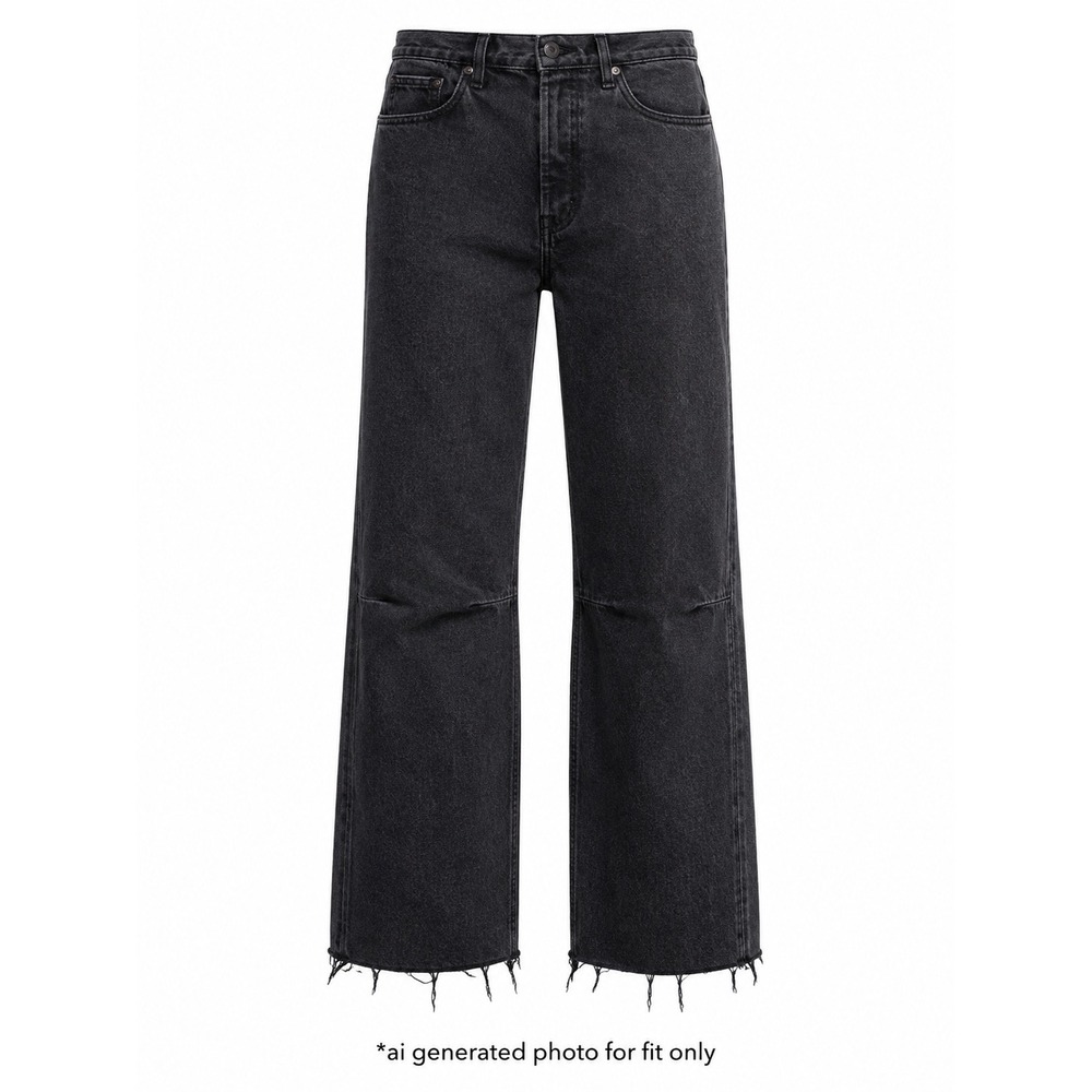 Wild Fable Distressed High Rise Straight Leg Jeans Women 14 Black